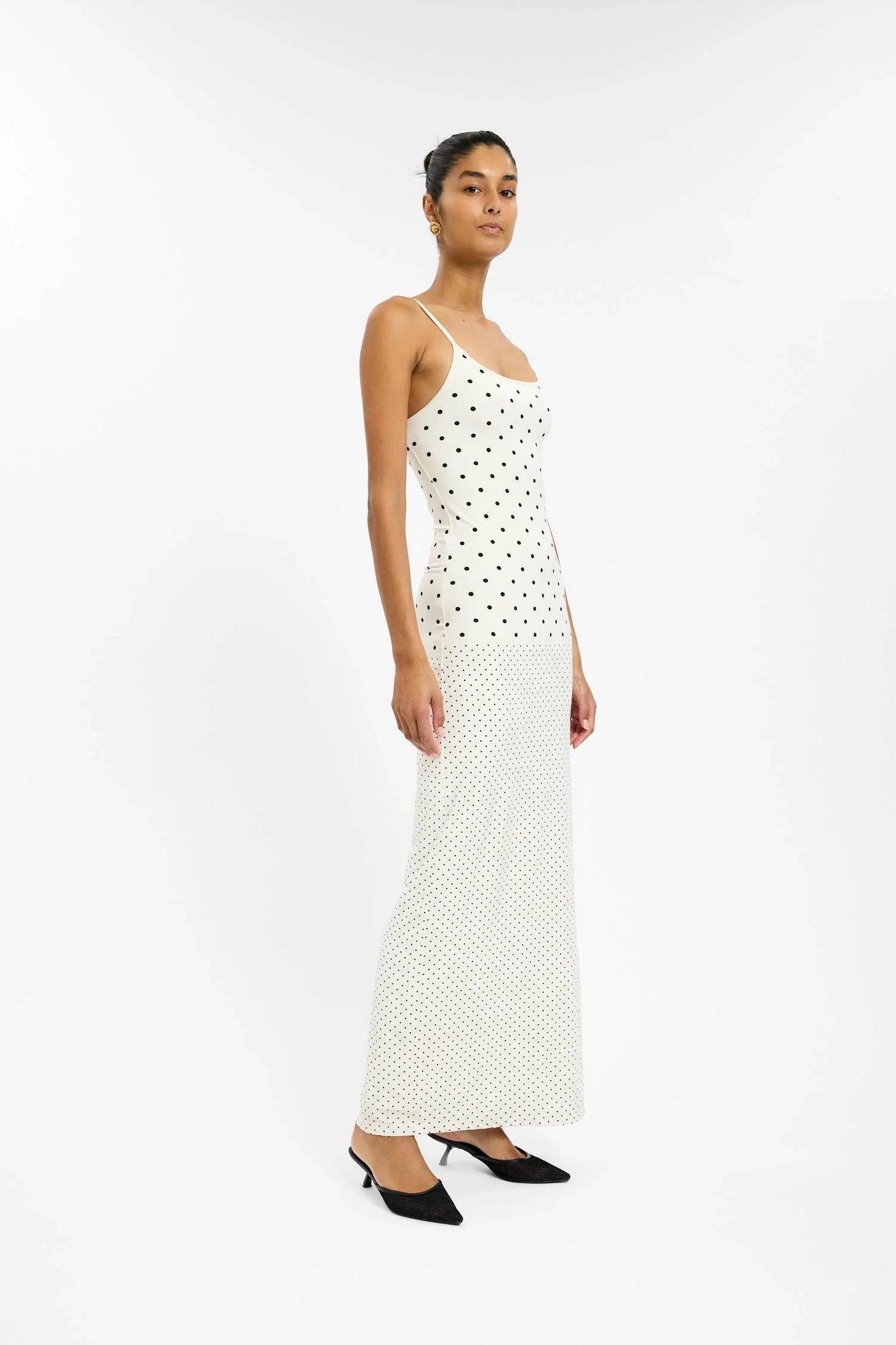 Slip Dress | White Polka