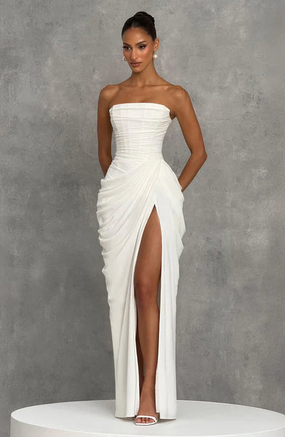 White Corset Slit Maxi