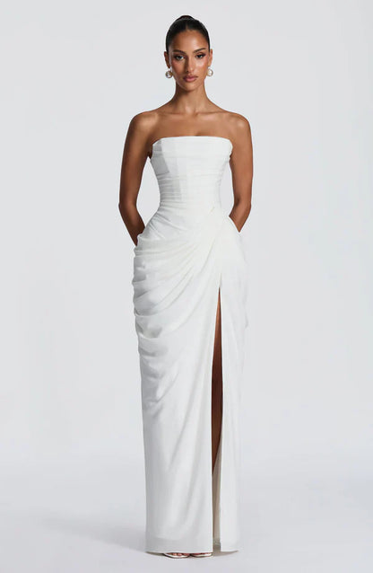 White Corset Slit Maxi