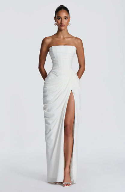 White Corset Slit Maxi