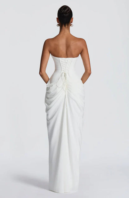 White Corset Slit Maxi