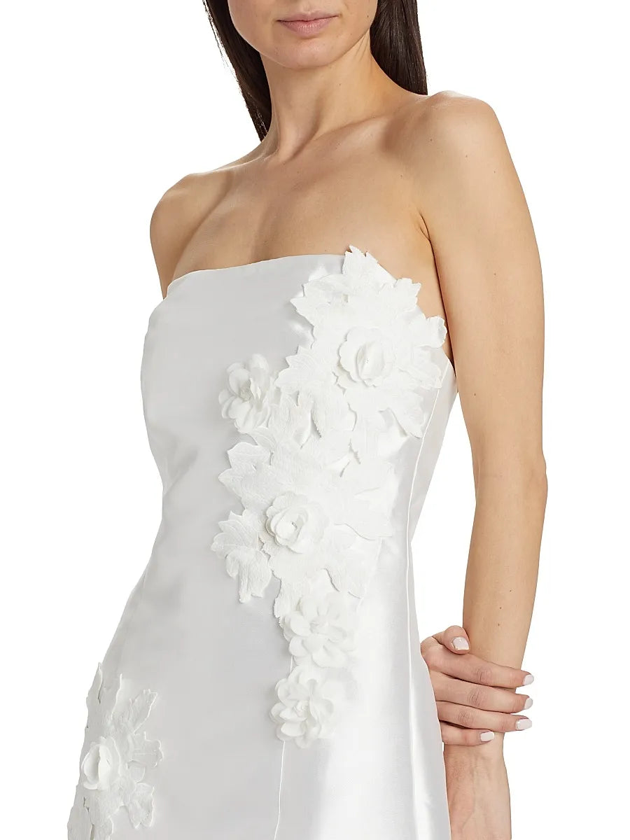 Petal Satin Mini Dress
