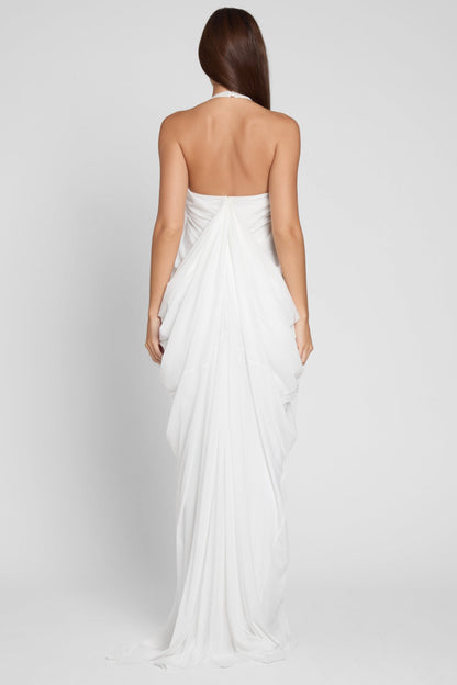 DH PRE-SPRING Series | "Aphrodite" Grecian Plunging Halter Maxi Gown