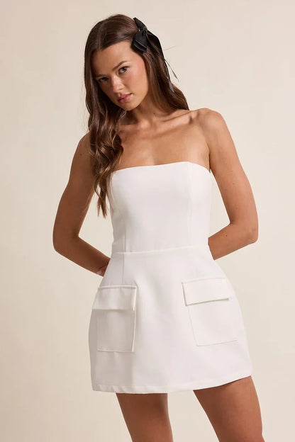 Ivory City Chic Mini Dress