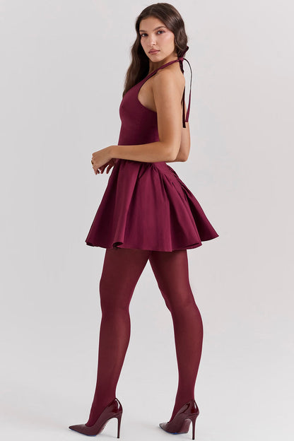 Crimson Muse Halter Mini Dress
