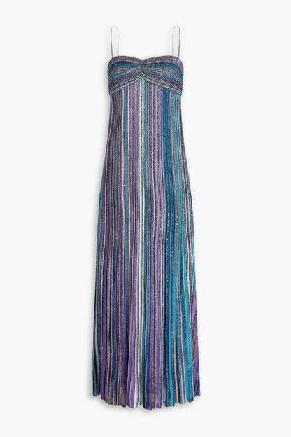 Striped Shinning Maxi Dress